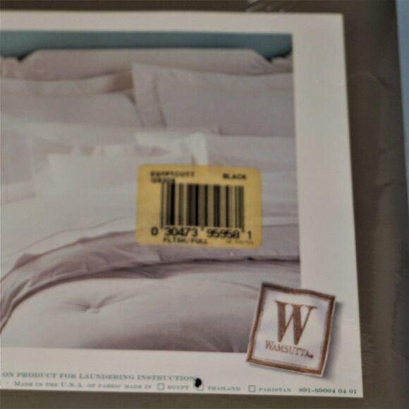 Wamsutta Egyptian Cotton Full Flat Sheet 250 Thread Count Black Sealed NOS - Picture 5 of 6